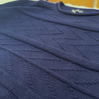 Embroidered Wool Sweater - Blue Line