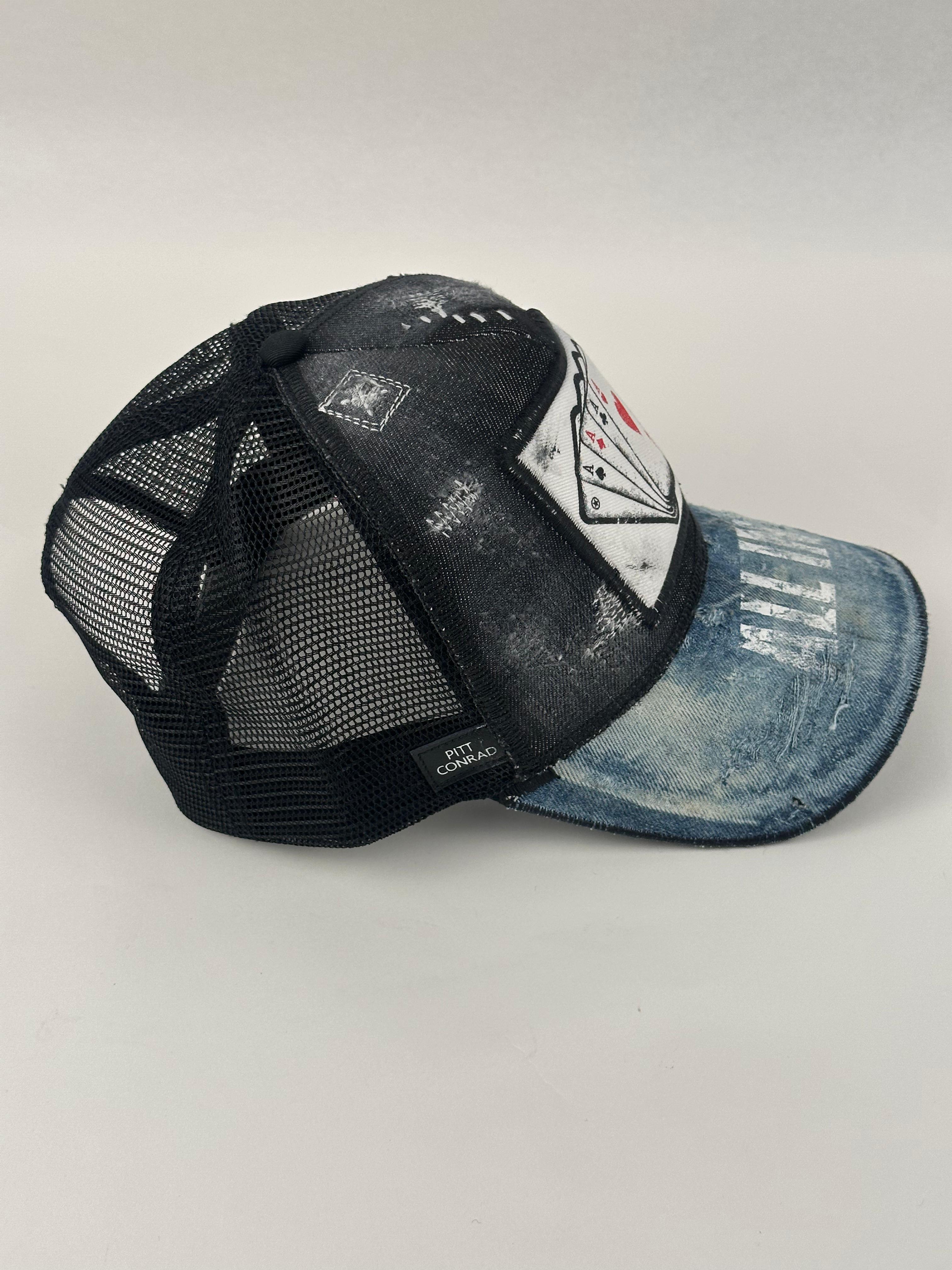Cappellino trucker in denim ALL IN fatto a mano in Italia — Pitt Conrad