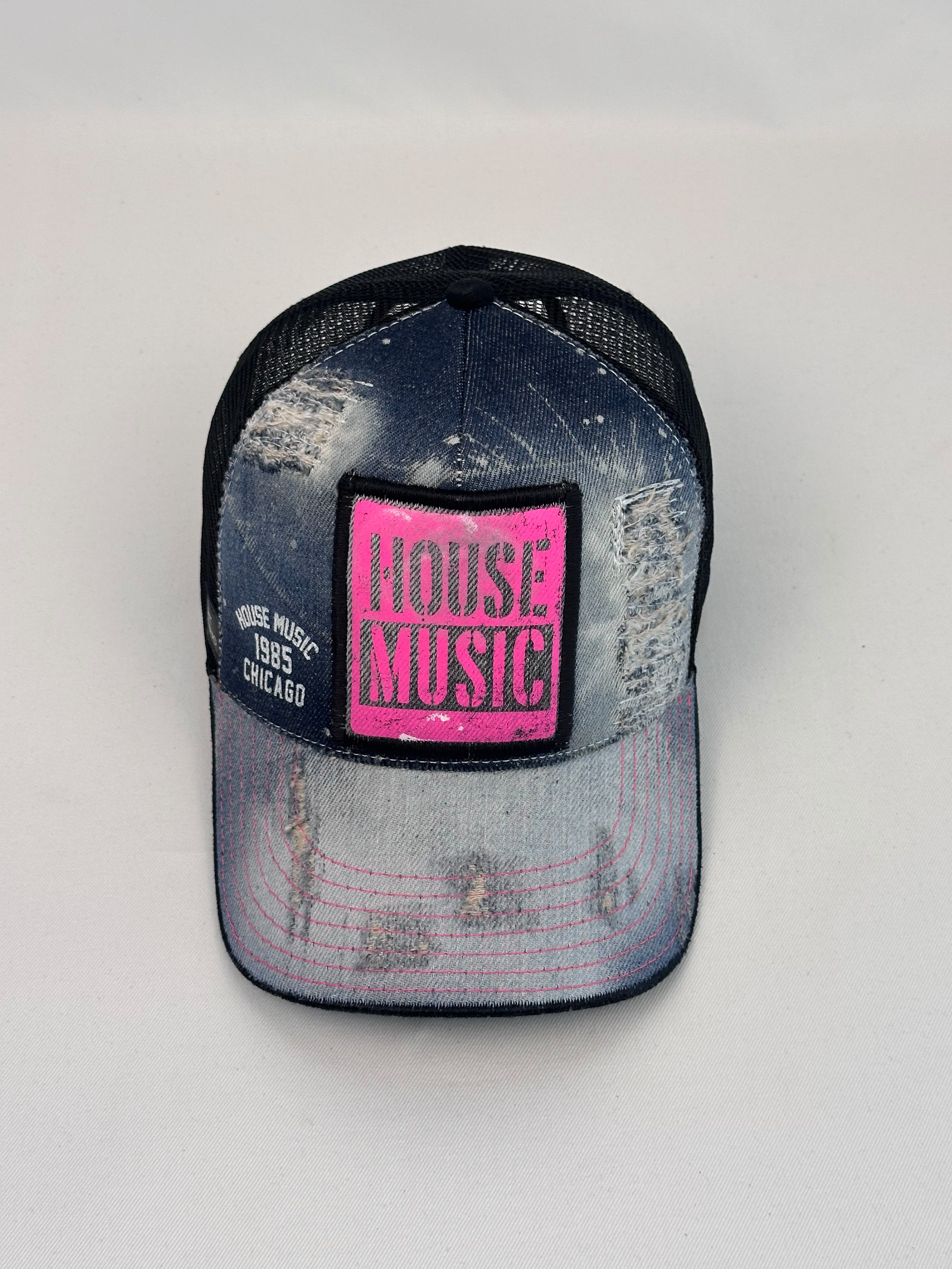 CHICAGO 85 PINK – Cappellino Trucker Denim Lavorato