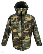 Giubbotto Mimetico – giubbotto imbottito camouflage verde con cappuccio – foto prodotto, vista frontale