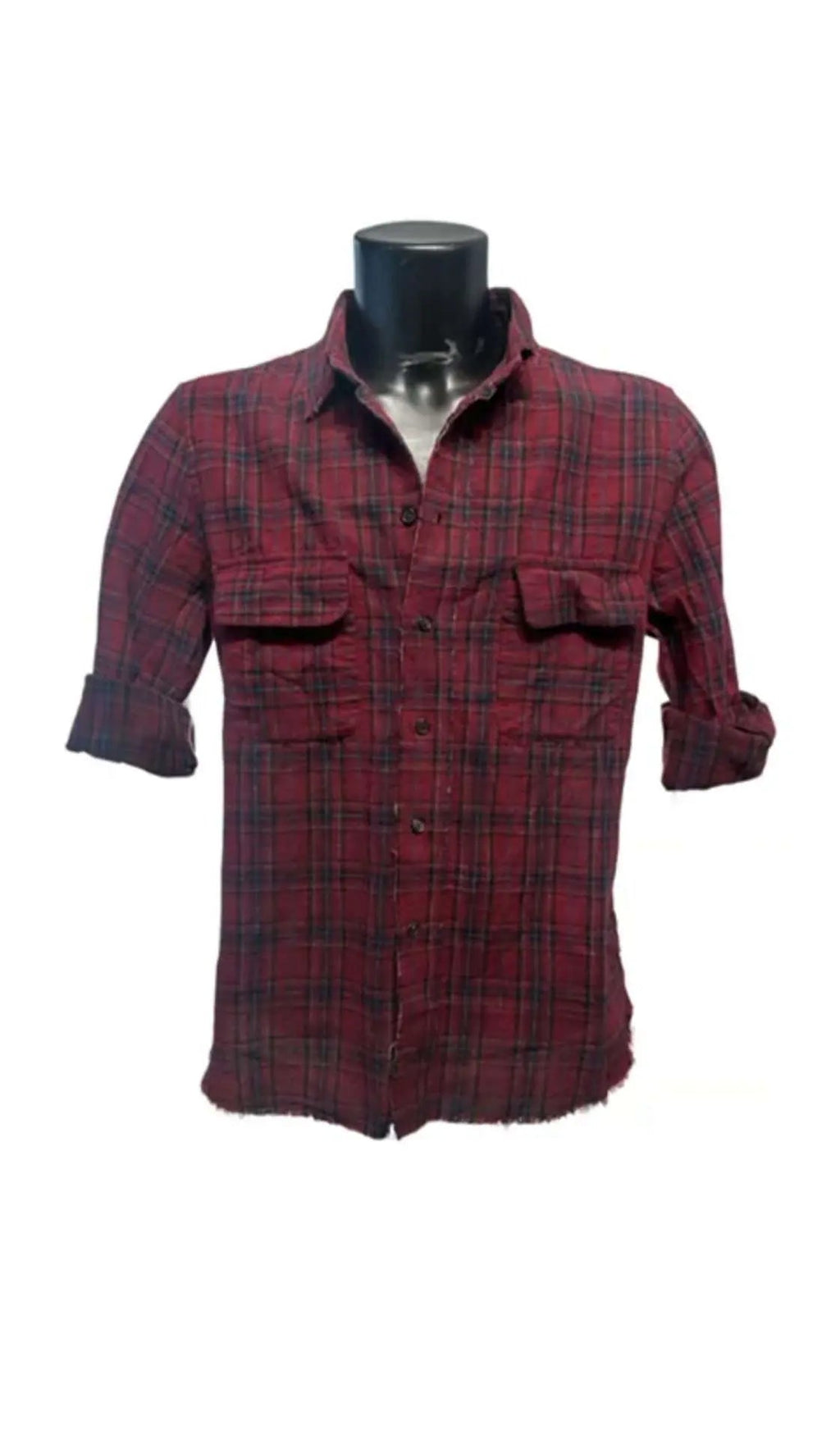 Camicia Uomo in Cotone di Flanella – camicia uomo - A scacchi rosso - XL - Camicia uomo – Pitt Conrad