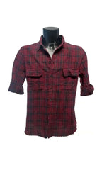 Camicia Uomo in Cotone di Flanella – camicia uomo - A scacchi rosso - XL - Camicia uomo – Pitt Conrad