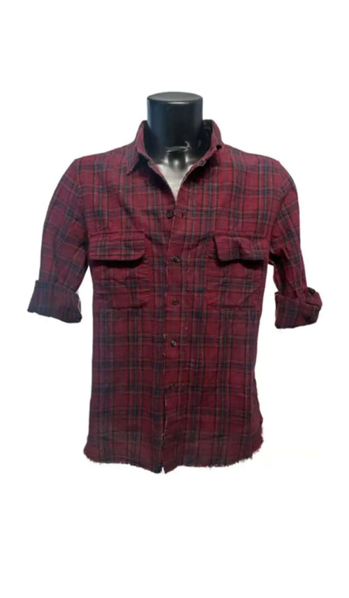 Camicia Uomo in Cotone di Flanella – camicia uomo - A scacchi rosso - XL - Camicia uomo – Pitt Conrad