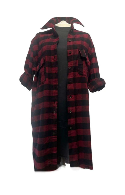 Camicione Donna in Flanella – camicione donna - Scacchi - camicione donna – Pitt Conrad