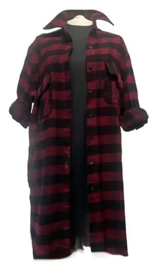 Camicione Donna in Flanella – camicione donna - Rosso - camicione donna – Pitt Conrad