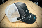Cappellino Matrix Pitt Conrad - vista laterale destra, jeans italiano fatto a mano con toppa in cuoio
