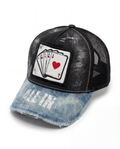 Cappellino trucker in denim ALL IN fatto a mano in Italia, in saldo — Pitt Conrad
