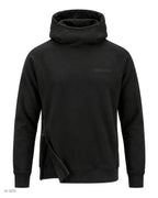 NINJA – felpa nera a collo alto con cappuccio e zip laterale – foto prodotto, vista frontale