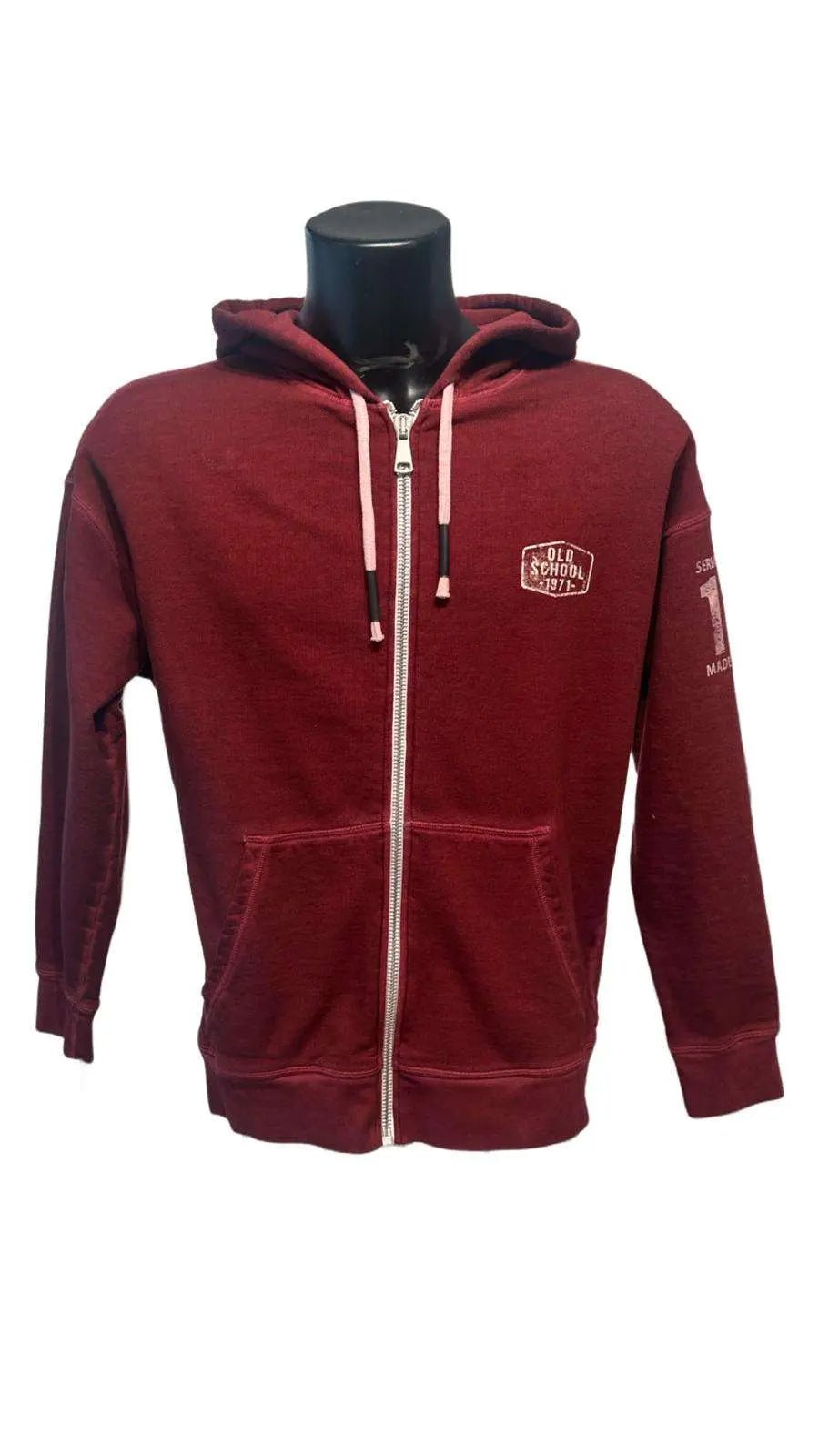 Felpa zip Old School – Felpa zip - Rosso - XS - felpa felpa con zip – Pitt Conrad