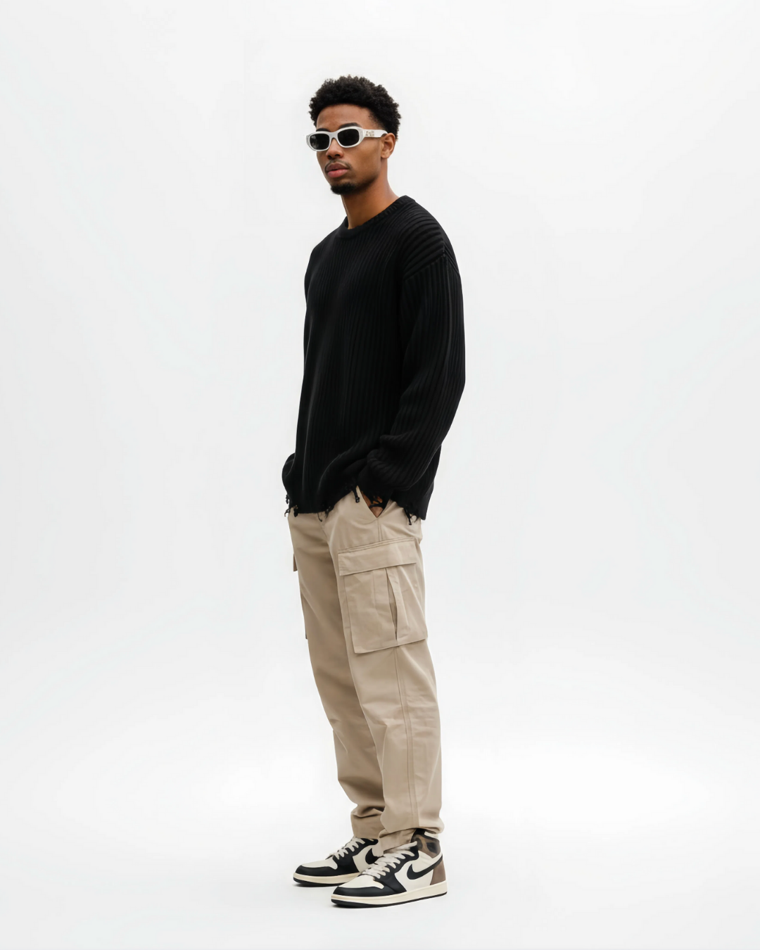 Ripped Wool Sweater - Black Vampire