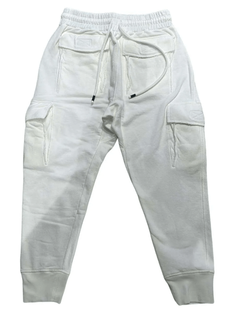 Pantalone Cargo in Felpa – Pantaloni lunghi - Bianco - S - pantaloni pantaloni uomo – Pitt Conrad
