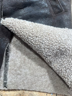 Cappotto shearling marrone con cappuccio – dettaglio fodera