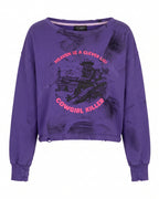 Felpa corta viola Cowgirl Killer – vista frontale