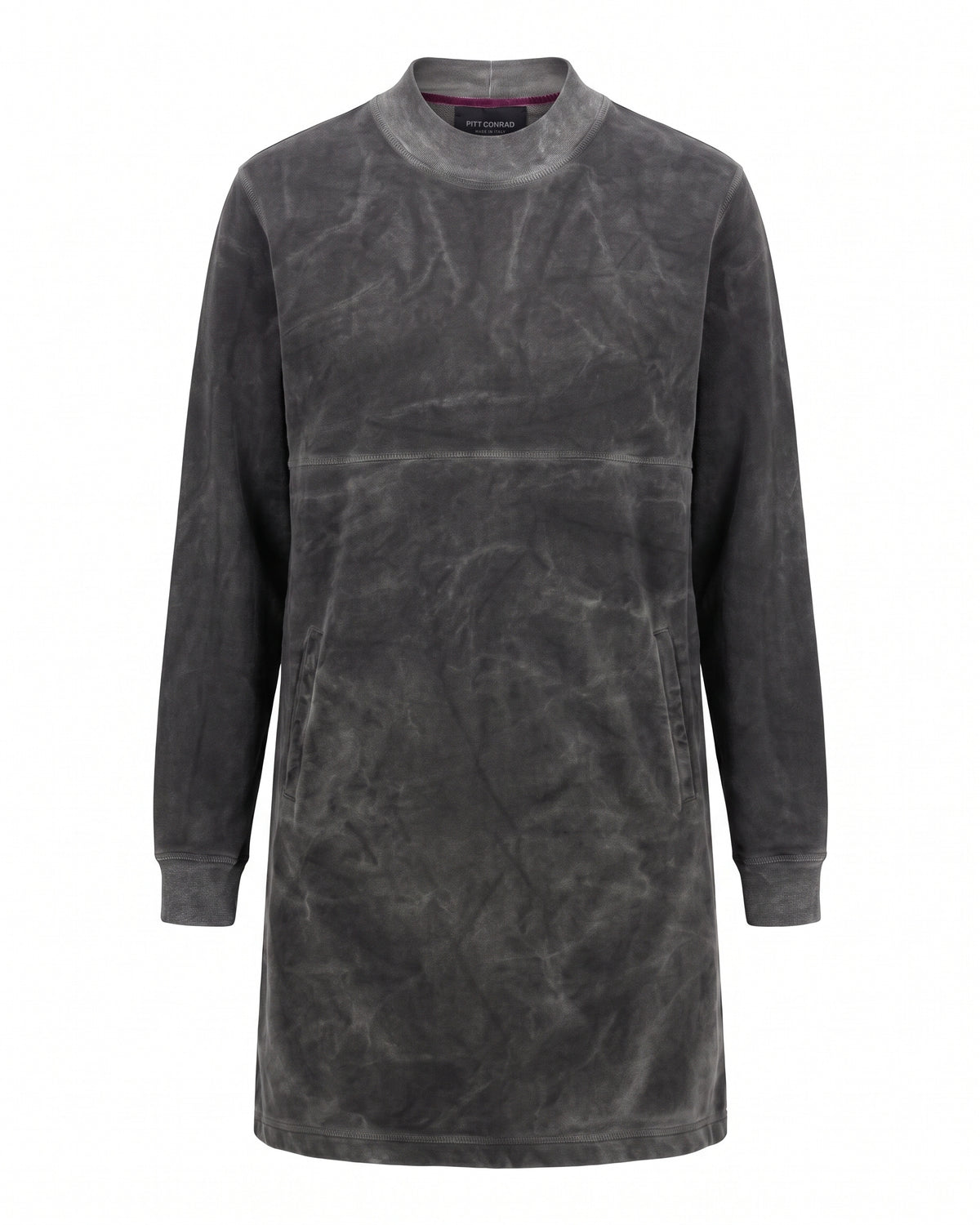 GRAFITE – Vestito in velluto lavato con piega sul retro – vista frontale