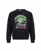 Felpa girocollo nera Snowboarder Danger Zone – vista frontale