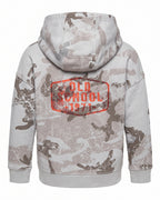 Felpa hoodie camouflage grigio chiaro zip arancione Old School 1971 – vista posteriore