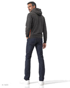Felpa a collo alto – felpa hoodie grigio antracite Old School 1971, indossata da un modello – vista posteriore
