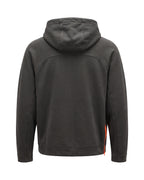Felpa hoodie grigio antracite Old School 1971 con zip laterale arancione – vista posteriore
