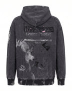 Felpa hoodie nera effetto lavato Pitt Conrad Fashion Academy – vista posteriore