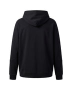 Felpa hoodie nera Made in Italy con zip laterali – vista posteriore