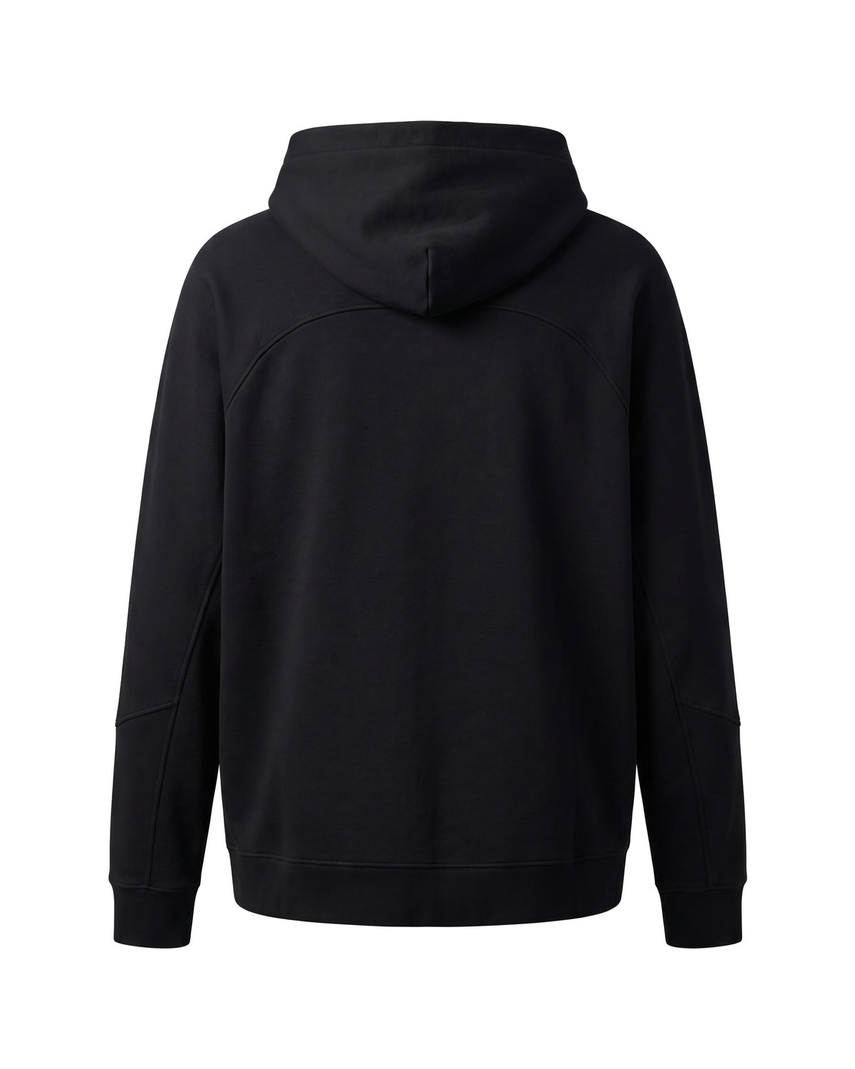 Felpa hoodie nera Made in Italy con zip laterali – vista posteriore