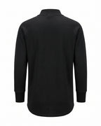 Felpa nera collo alto raglan longline – vista posteriore