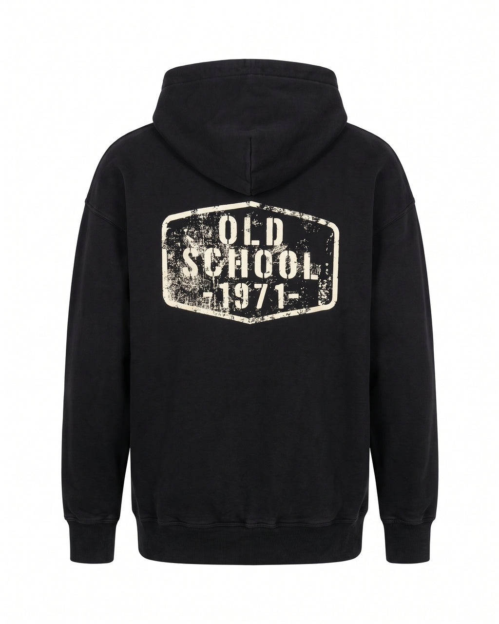 Felpa hoodie nera Old School 29 Lucky – vista posteriore