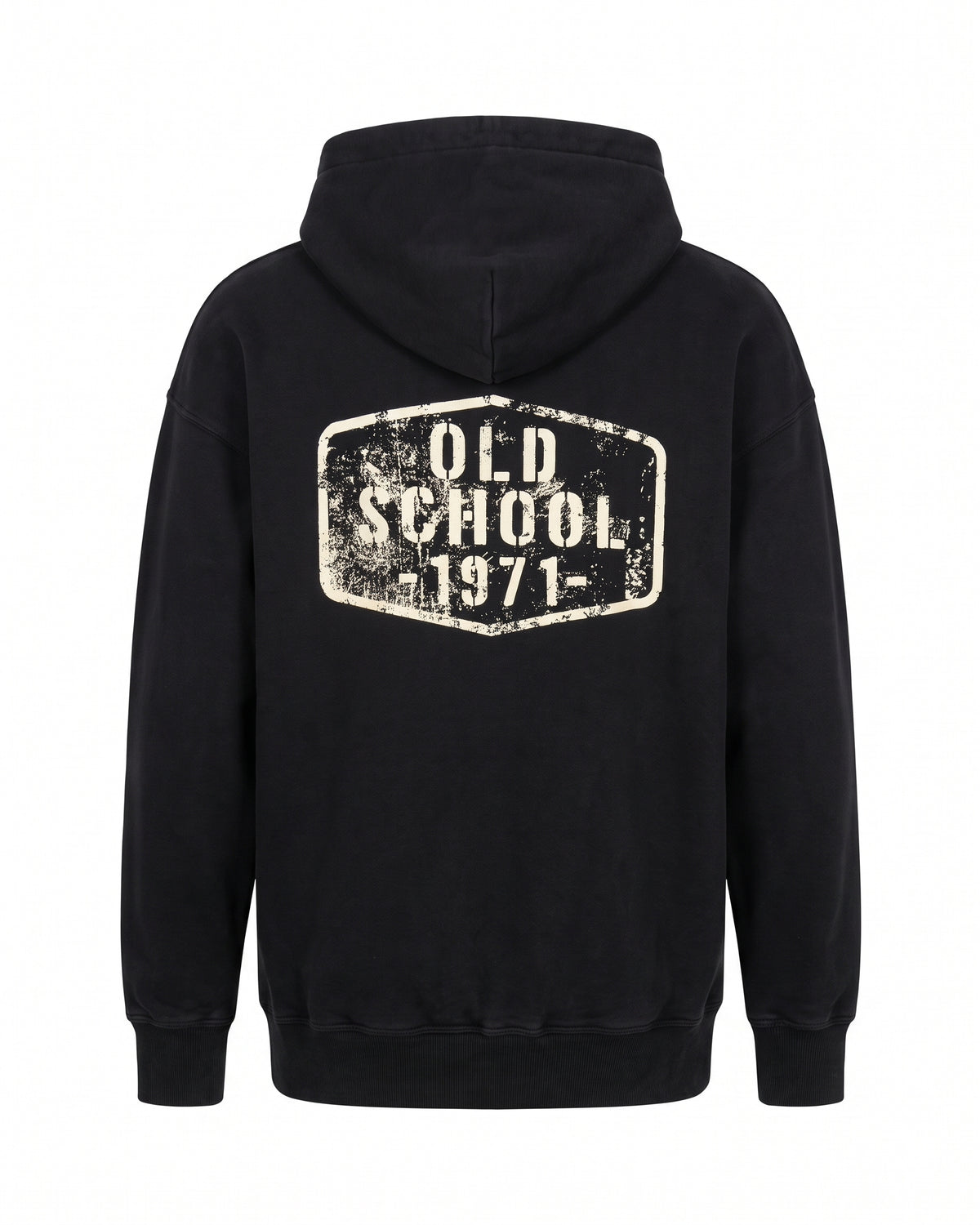 Felpa hoodie nera Old School 29 Lucky – vista posteriore
