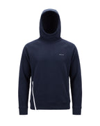 Hoodie in pile blu navy scuro zip laterale Made in Italy – vista frontale