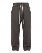 Jogger felpa grigio antracite con coulisse bianca – vista frontale