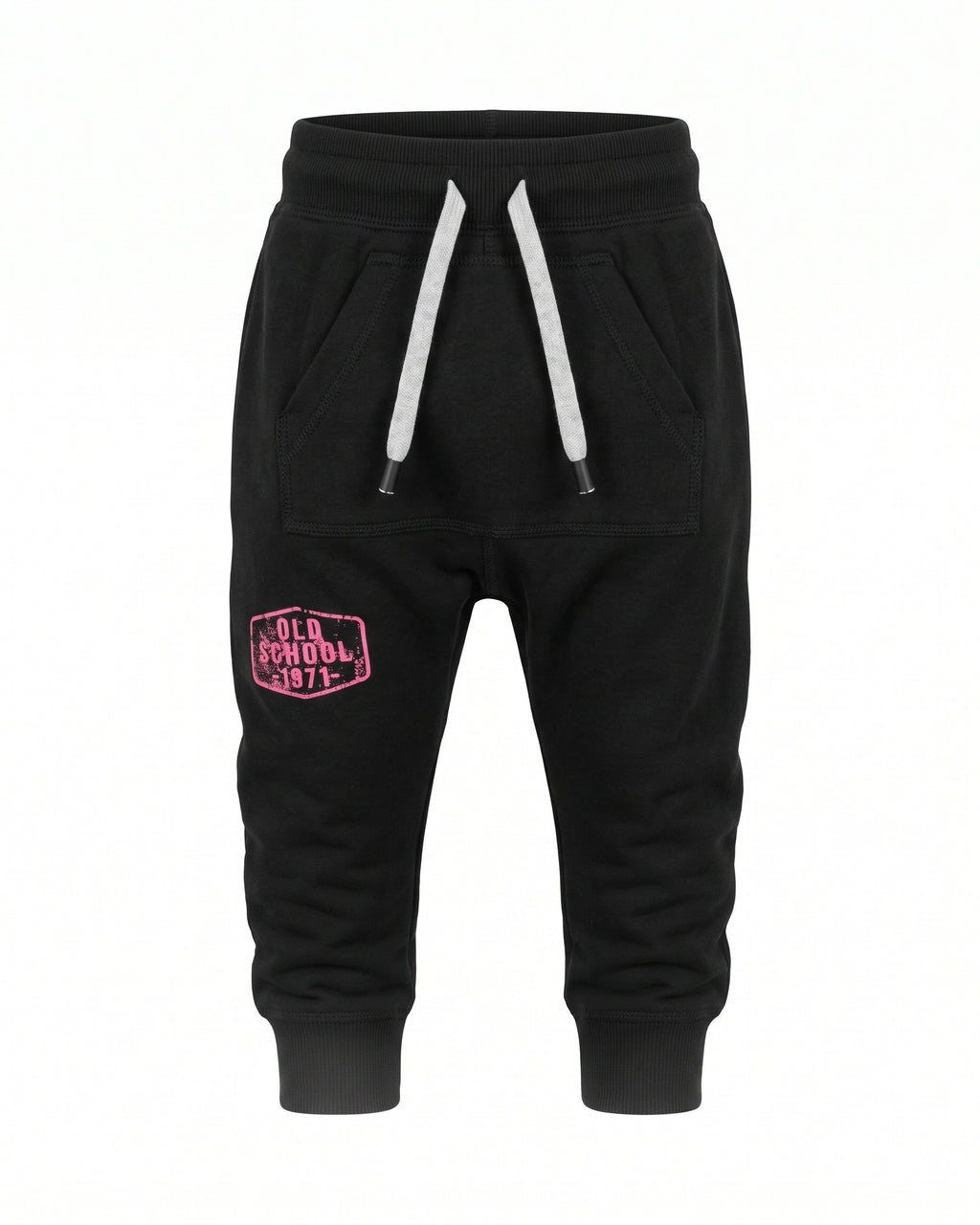 Jogger felpa nero bambino Old School 1971 – vista frontale