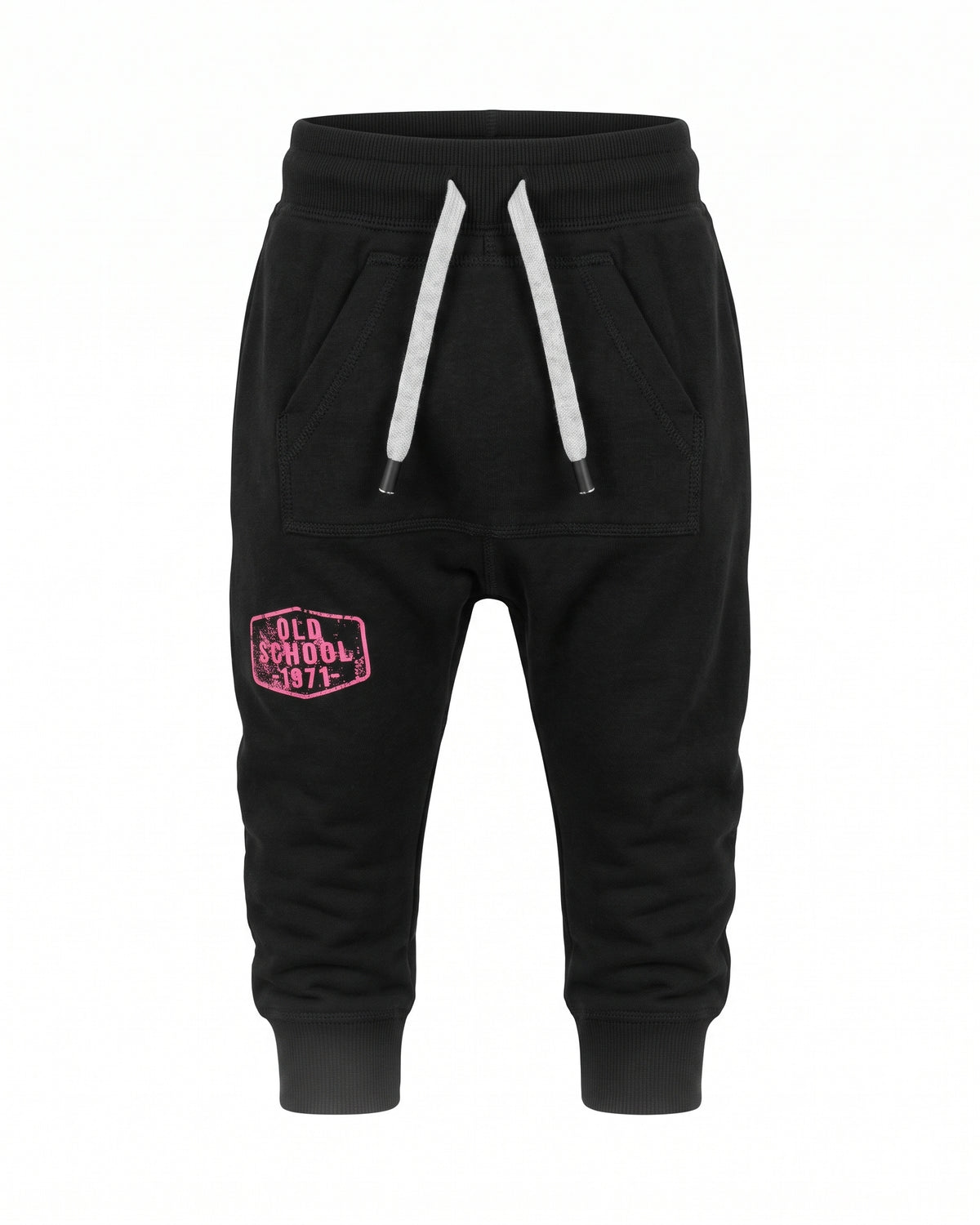 Jogger felpa nero bambino Old School 1971 – vista frontale