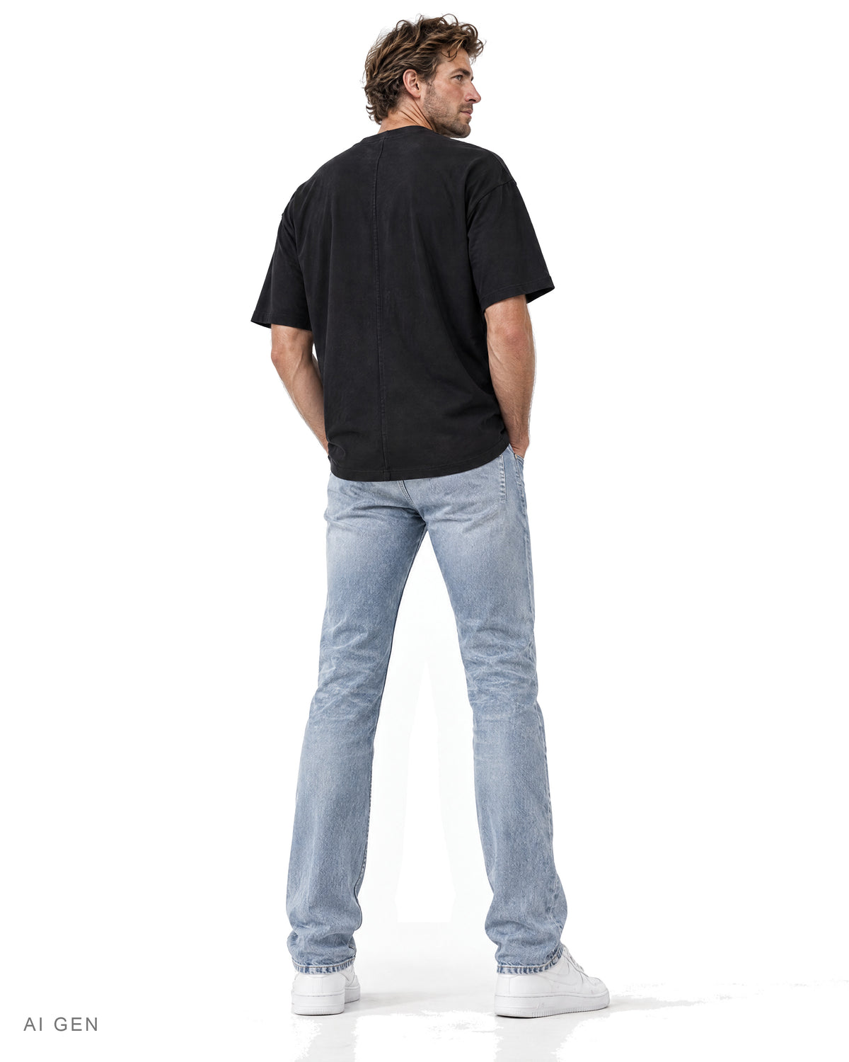 IT'S HARD TO BE ME – t-shirt nera, indossata da un modello – vista posteriore