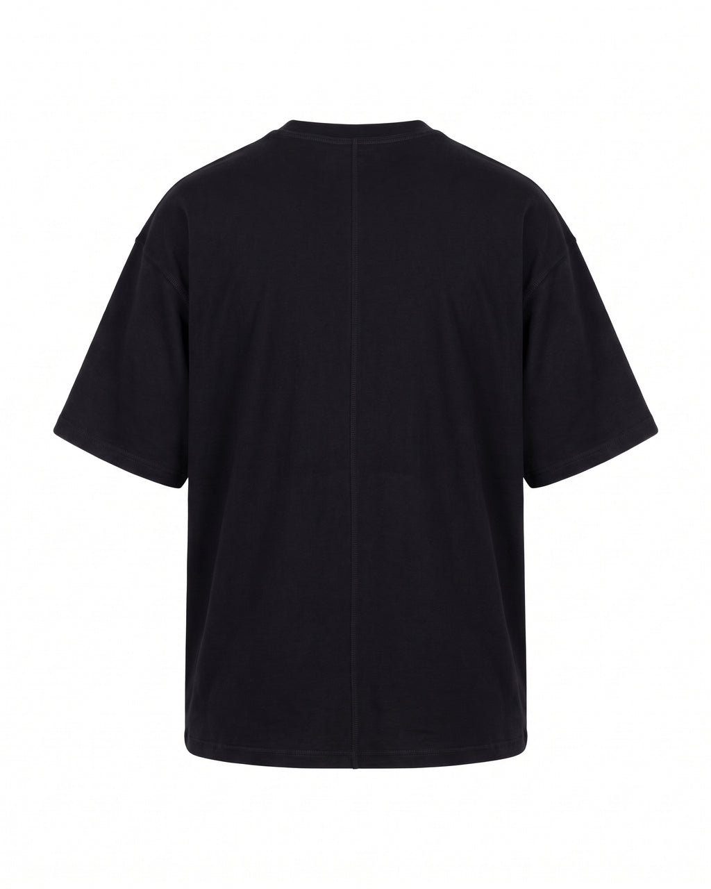 T-shirt nera oversize con stampa fotografica Pitt Conrad – vista posteriore