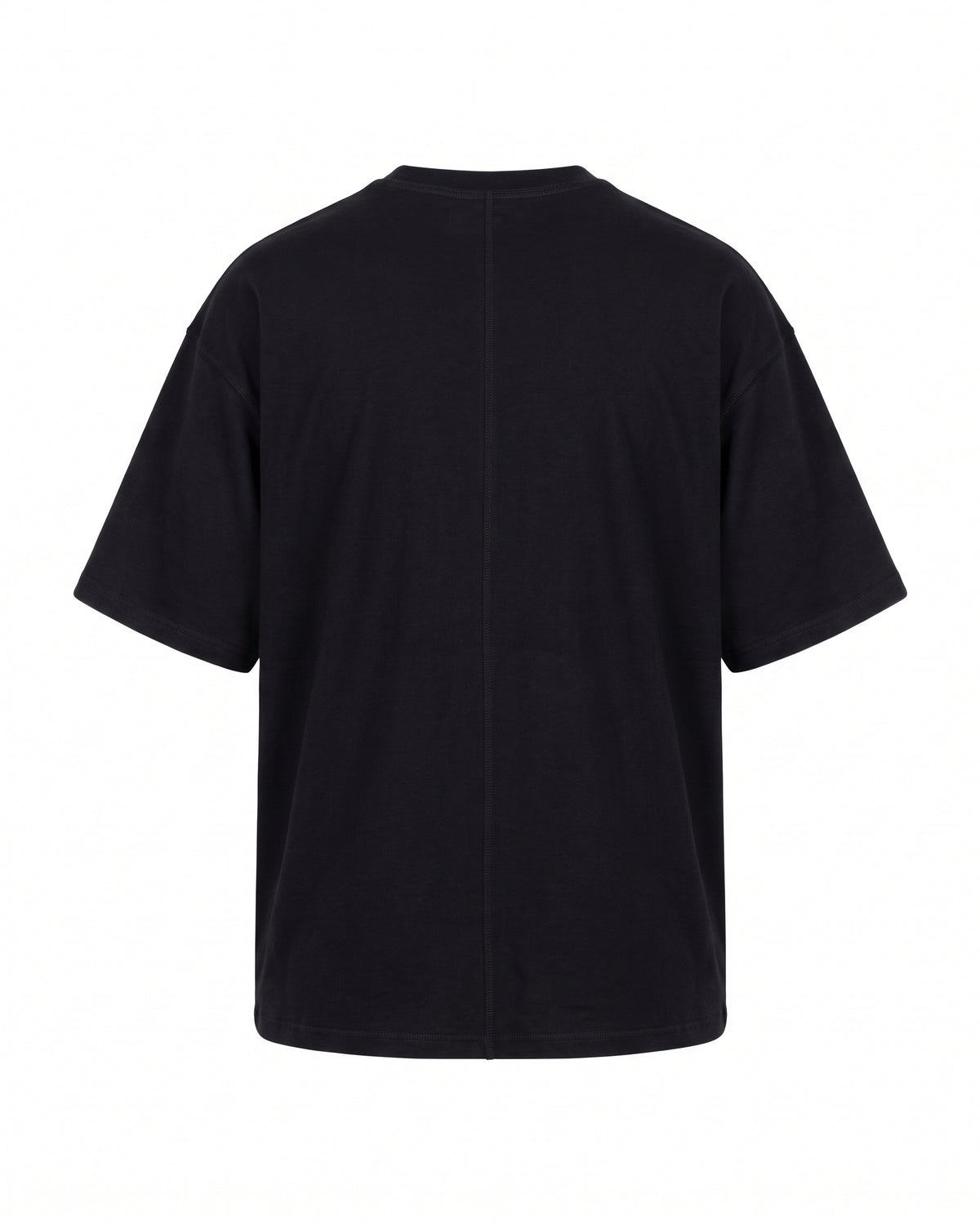T-shirt nera oversize con stampa fotografica Pitt Conrad – vista posteriore