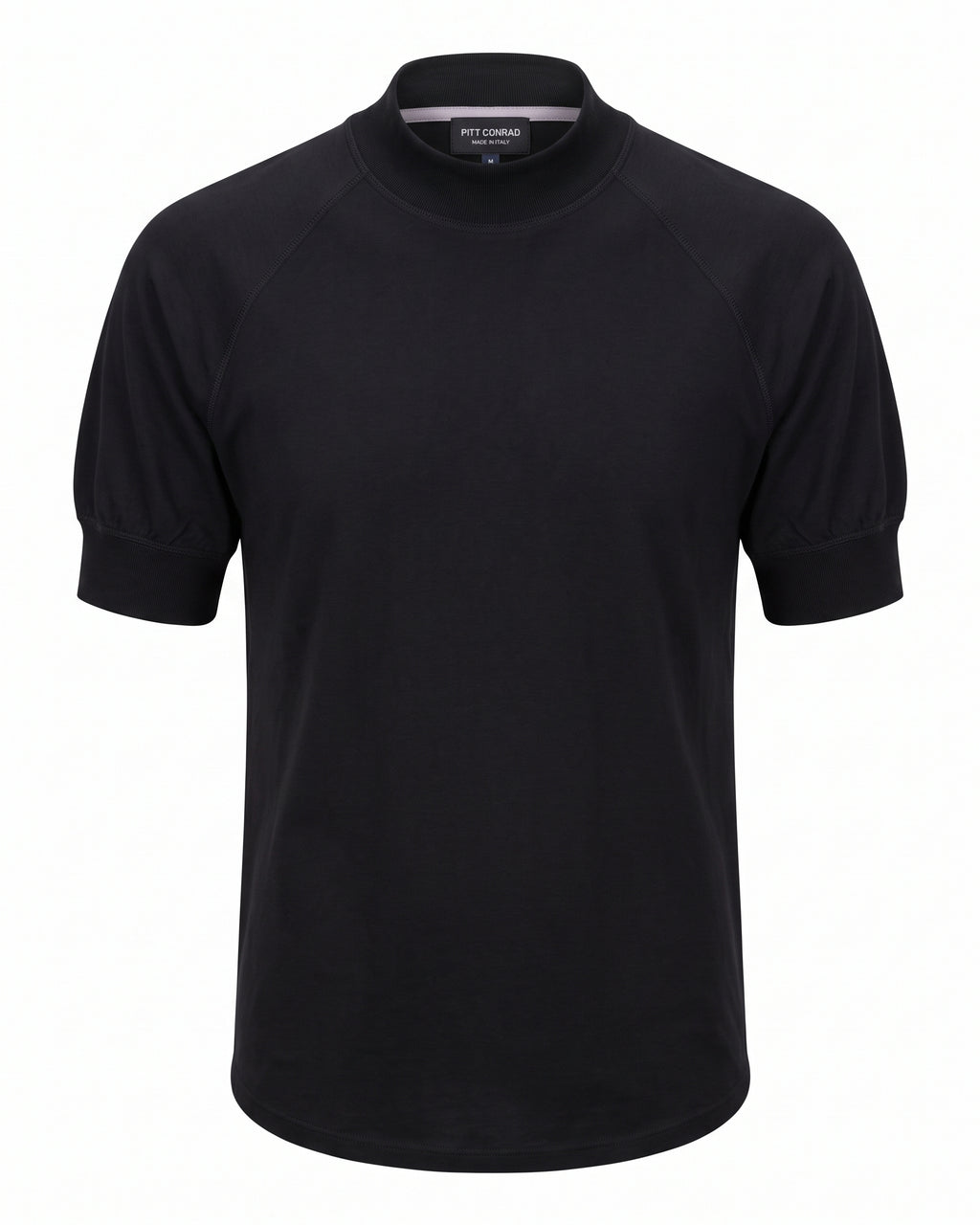 T-shirt nera collo alto raglan Pitt Conrad – vista frontale