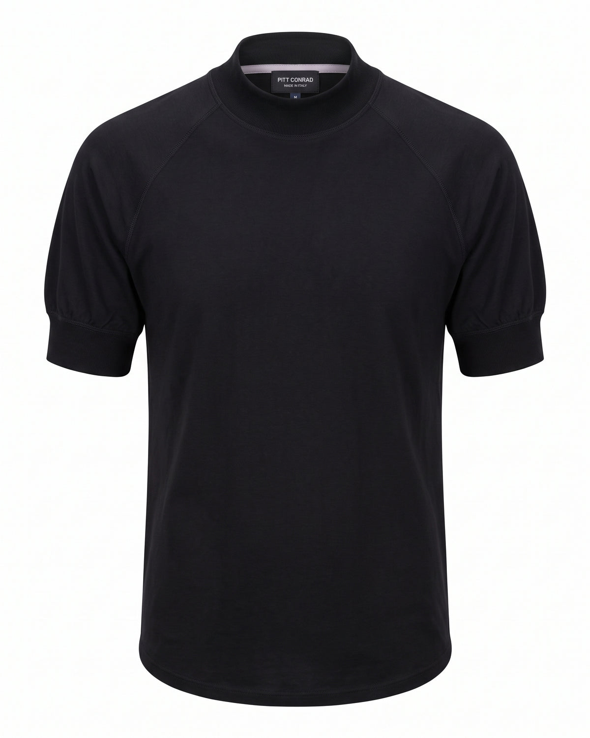 T-shirt nera collo alto raglan Pitt Conrad – vista frontale