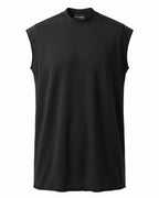 T-shirt smanicata oversize nera collo alto Pitt Conrad – vista frontale