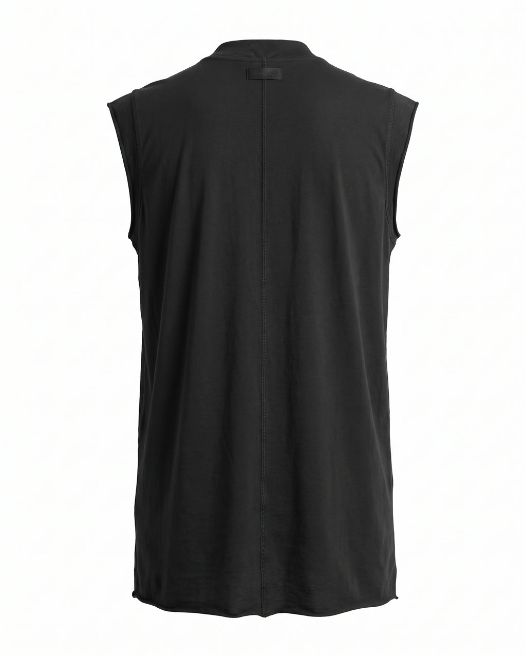 T-shirt smanicata oversize nera collo alto Pitt Conrad – vista posteriore