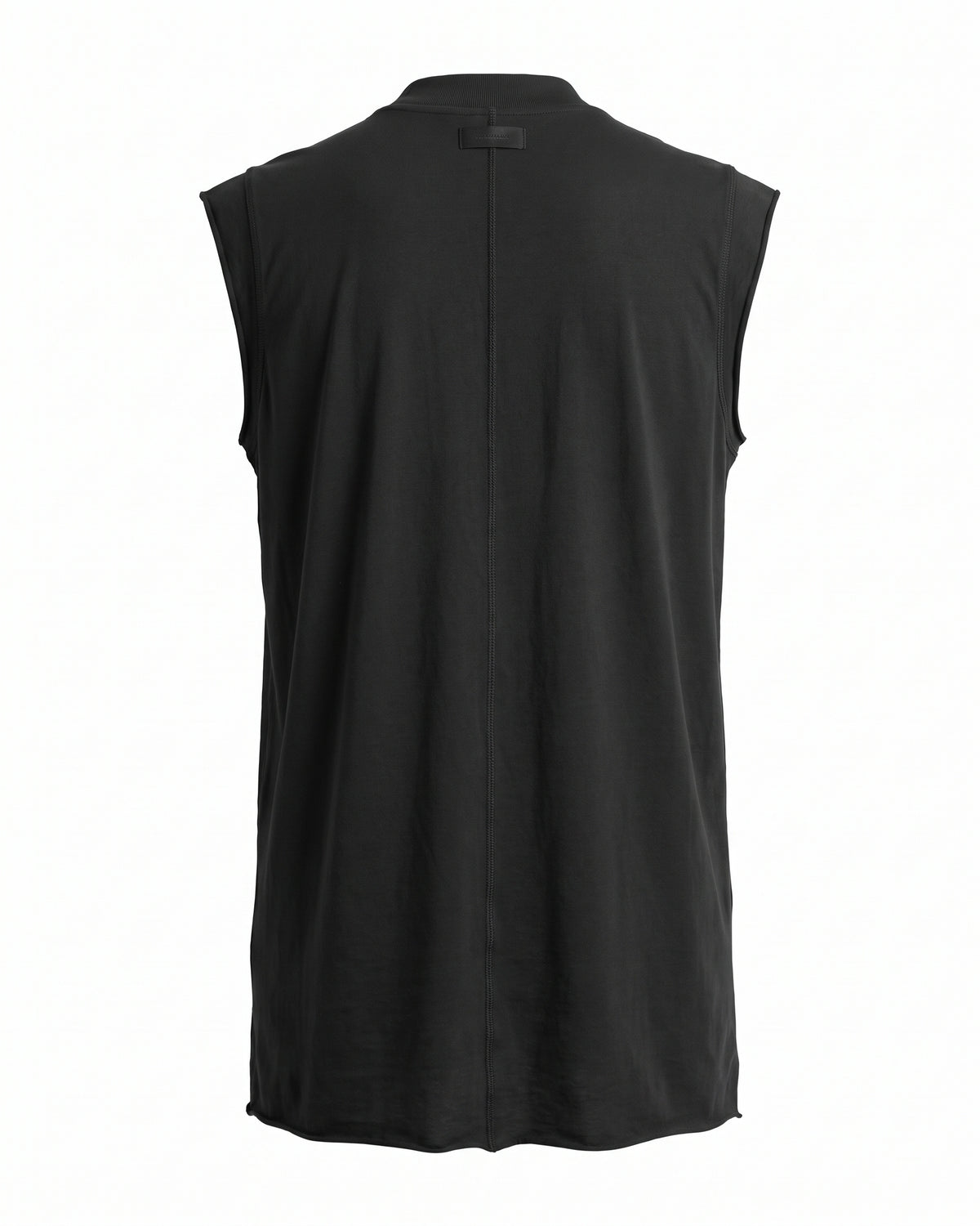 T-shirt smanicata oversize nera collo alto Pitt Conrad – vista posteriore