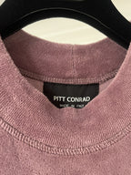 Vestito velour malva collo alto – dettaglio etichetta