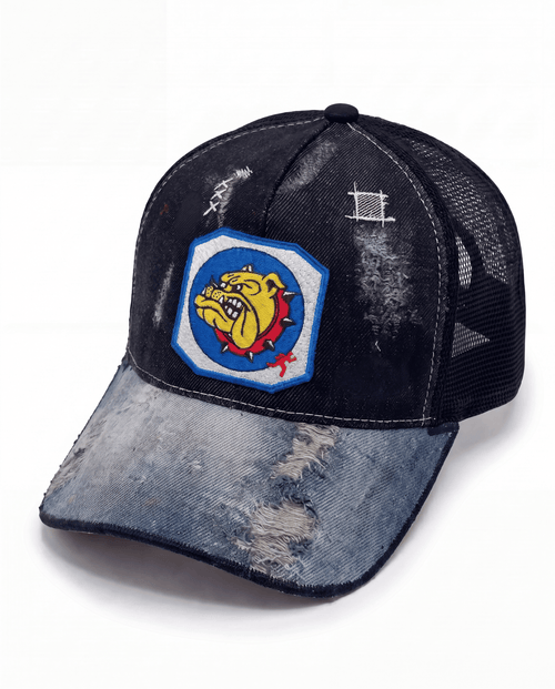 Cappellino trucker in denim BULLDOG fatto a mano in Italia, in saldo — Pitt Conrad