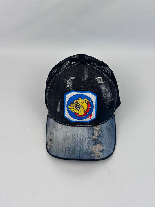 Cappellino trucker in denim BULLDOG fatto a mano in Italia — Pitt Conrad